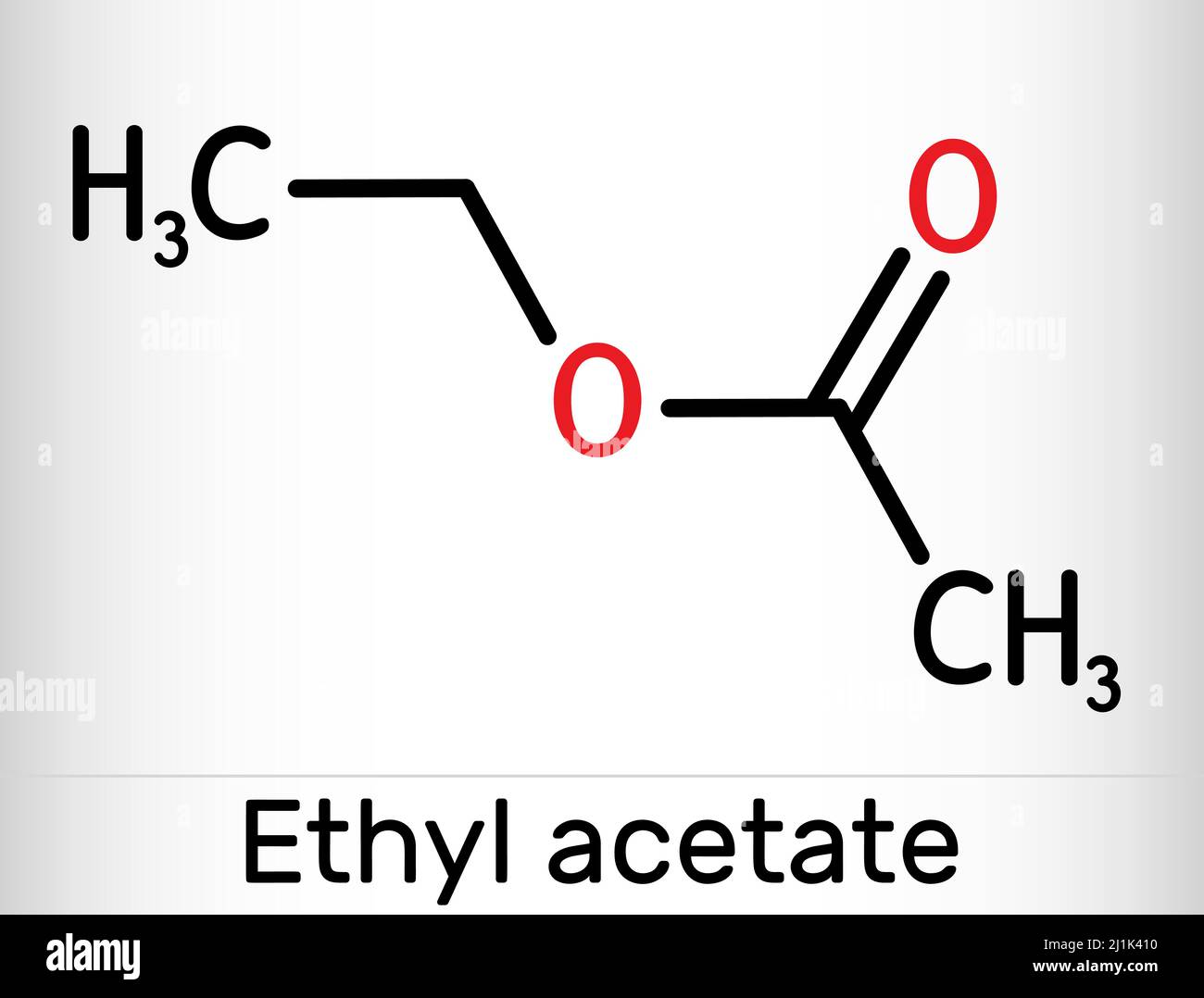 Acetato di etile, etanoato di etile, molecola C4H8O2. Si tratta di acetato  estere formato tra acido acetico ed etanolo. Formula chimica scheletrica.  Vettore illustraz Immagine e Vettoriale - Alamy