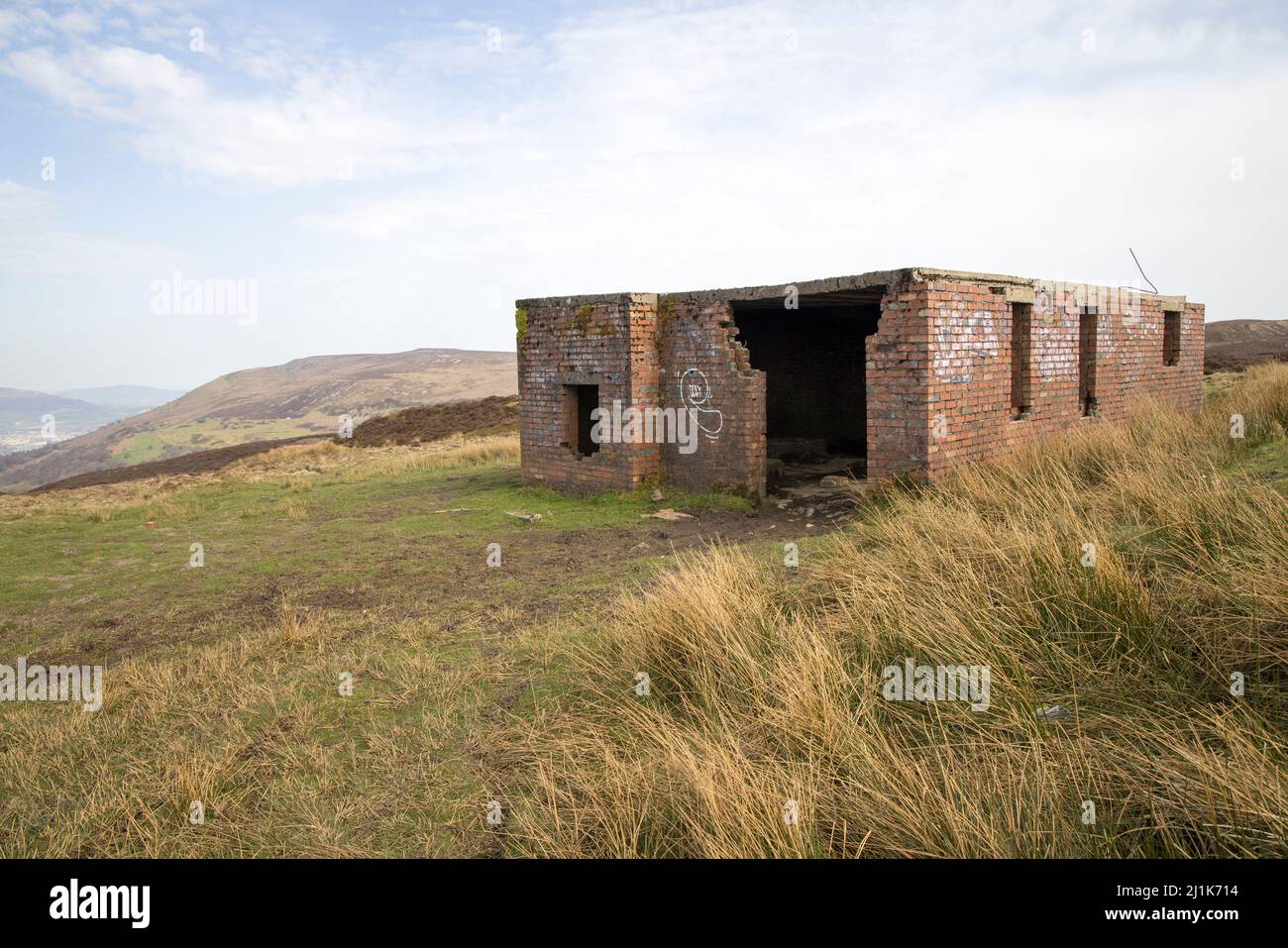 Costruzione di miniere di opencast in rovina, Blaenavon, Galles, Regno Unito Foto Stock