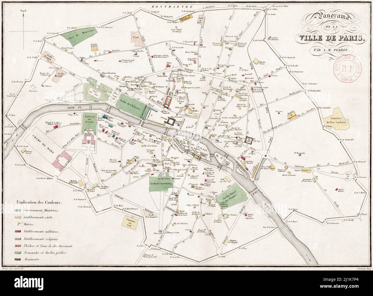 Mappa d'epoca dei quartieri parigini del