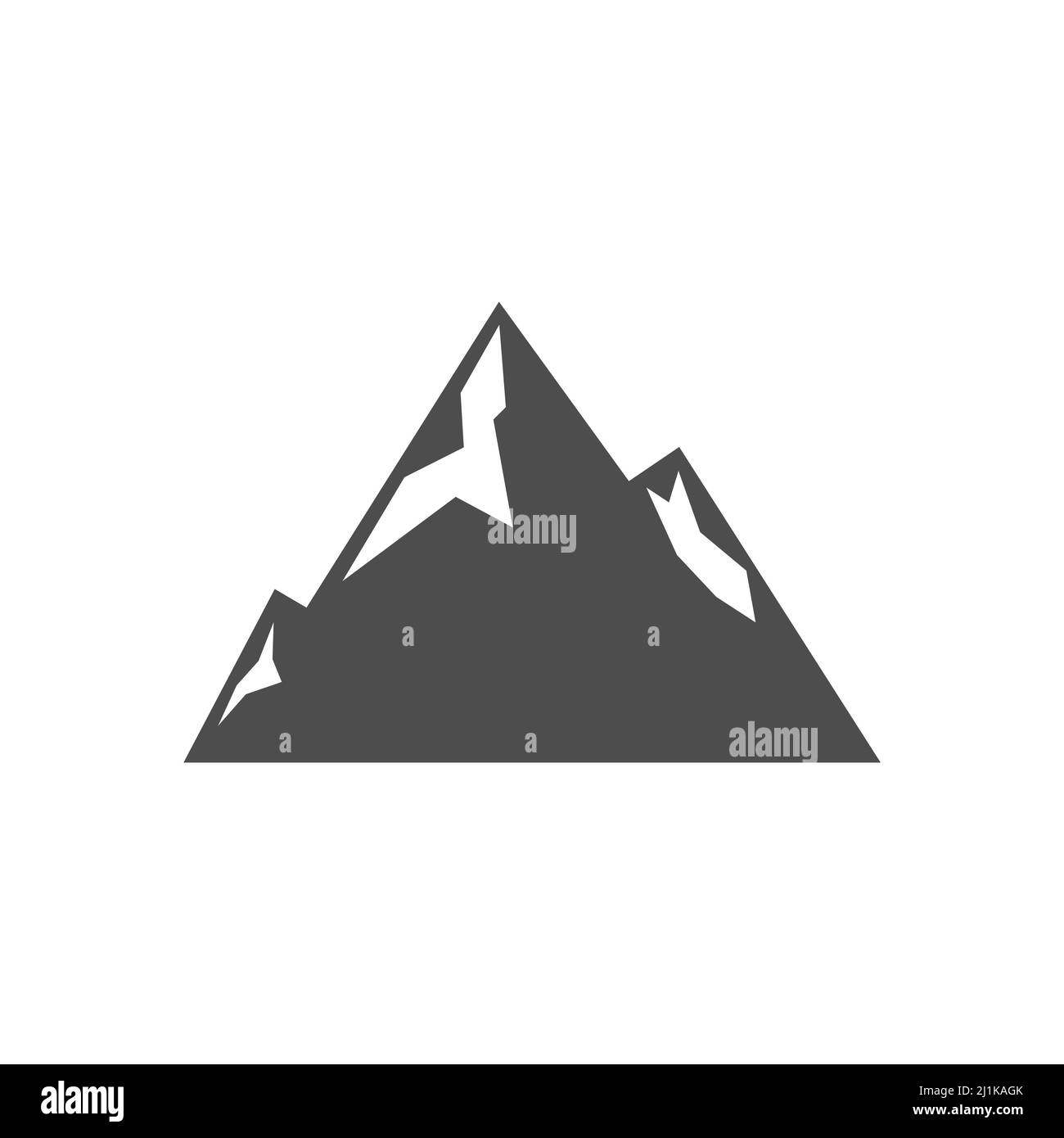Icona montagna. Forme di silhouette nere delle montagne. Illustrazione Vettoriale