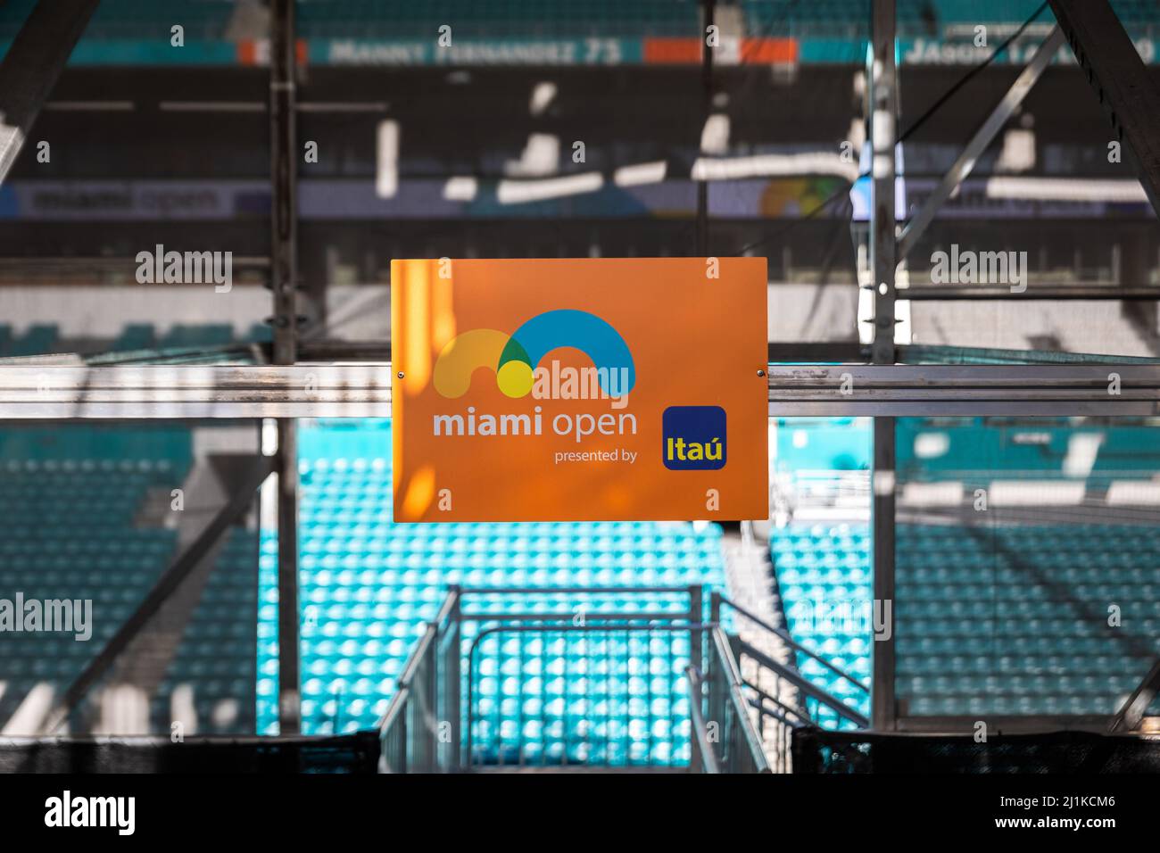Miami Gardens, Florida, Stati Uniti. 26th marzo 2022. Stadio Hard Rock. Torneo di tennis all'aperto del mondo al Miami Open 2022 con tecnologia Itau. Credit: Yaroslav Sabitov/YES Market Media/Alamy Live News. Foto Stock