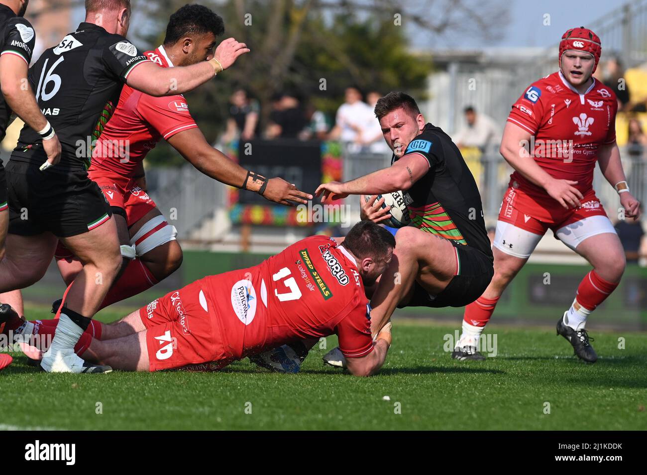 Parma, Italia. 26th Mar, 2022. iacopo bianchi (zebre) durante Zebre Rugby Club vs Scarlets, United Rugby Championship match a Parma, Italy, March 26 2022 Credit: Independent Photo Agency/Alamy Live News Foto Stock