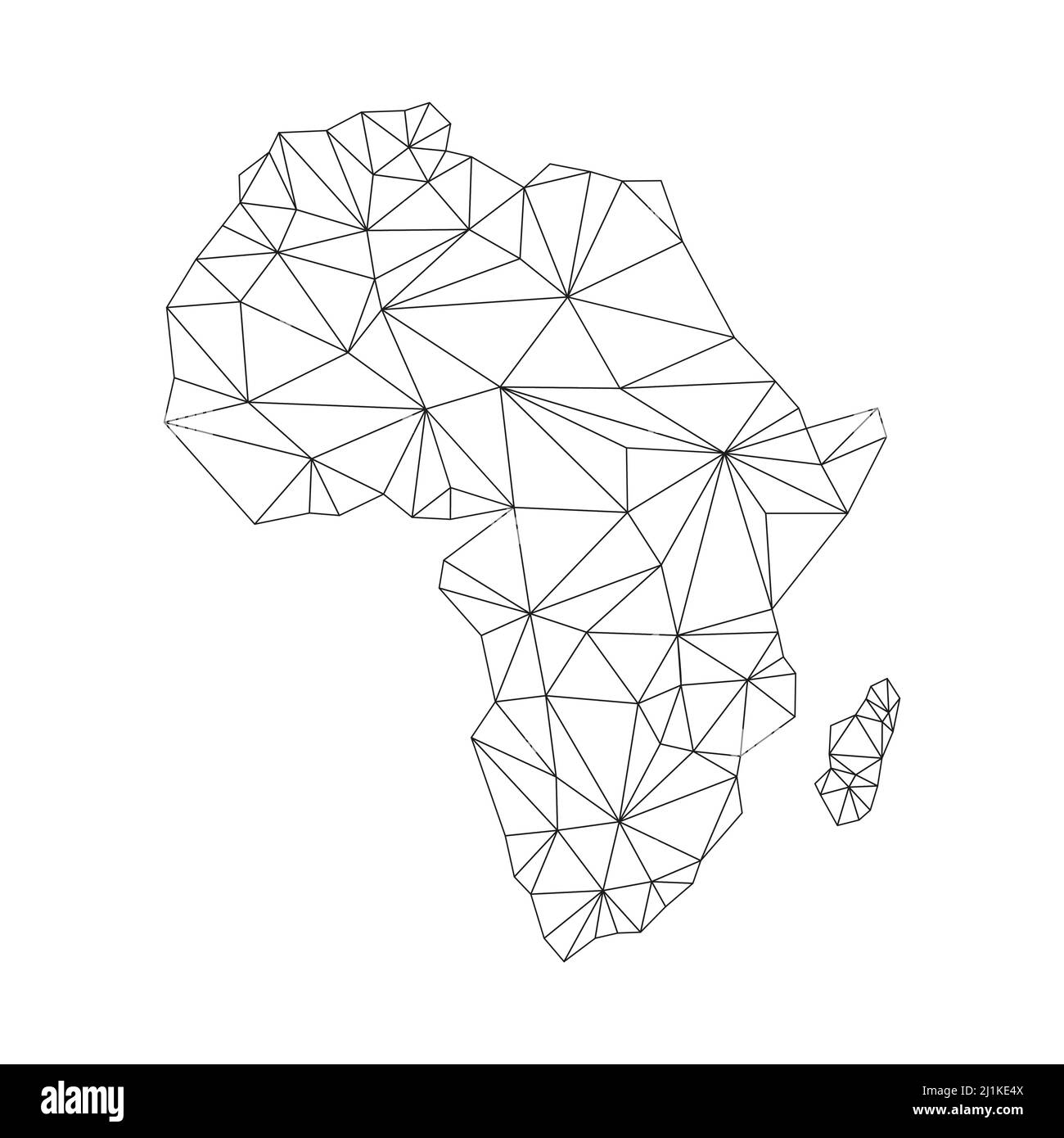 Africa Mappa Con Forme Poligonali Mappa Del Mondo Continente Lineare Mappa Del Continente 8210