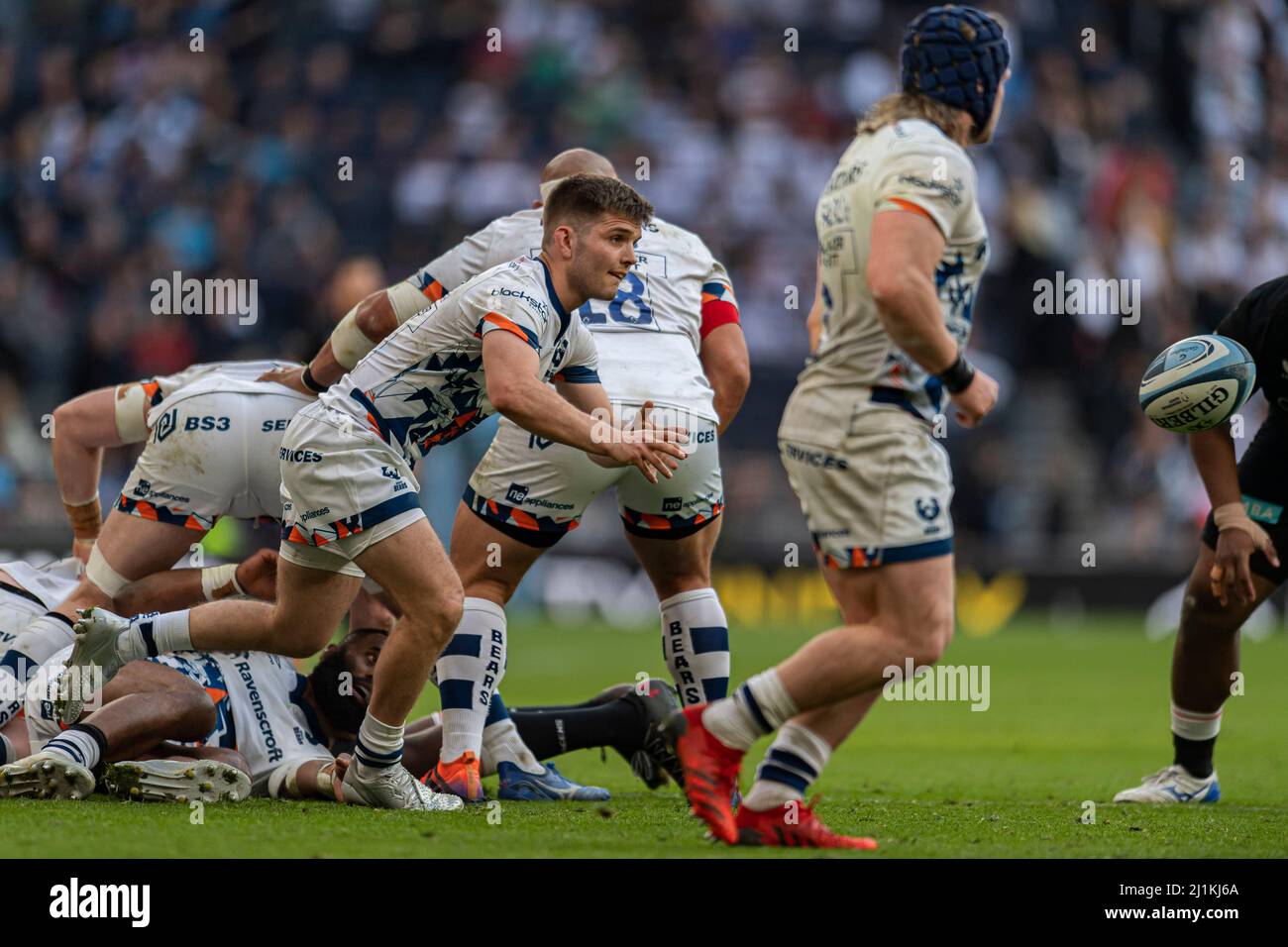 LONDRA, REGNO UNITO. 26th, Mar 2022. Harry Randall di Bristol Bears durante Gallagher Premiership Rugby - Saracens vs Bristol Bears al Tottenham Hotspur Stadium Sabato, 26 Marzo 2022. LONDRA INGHILTERRA. Credit: Taka G Wu/Alamy Live News Foto Stock