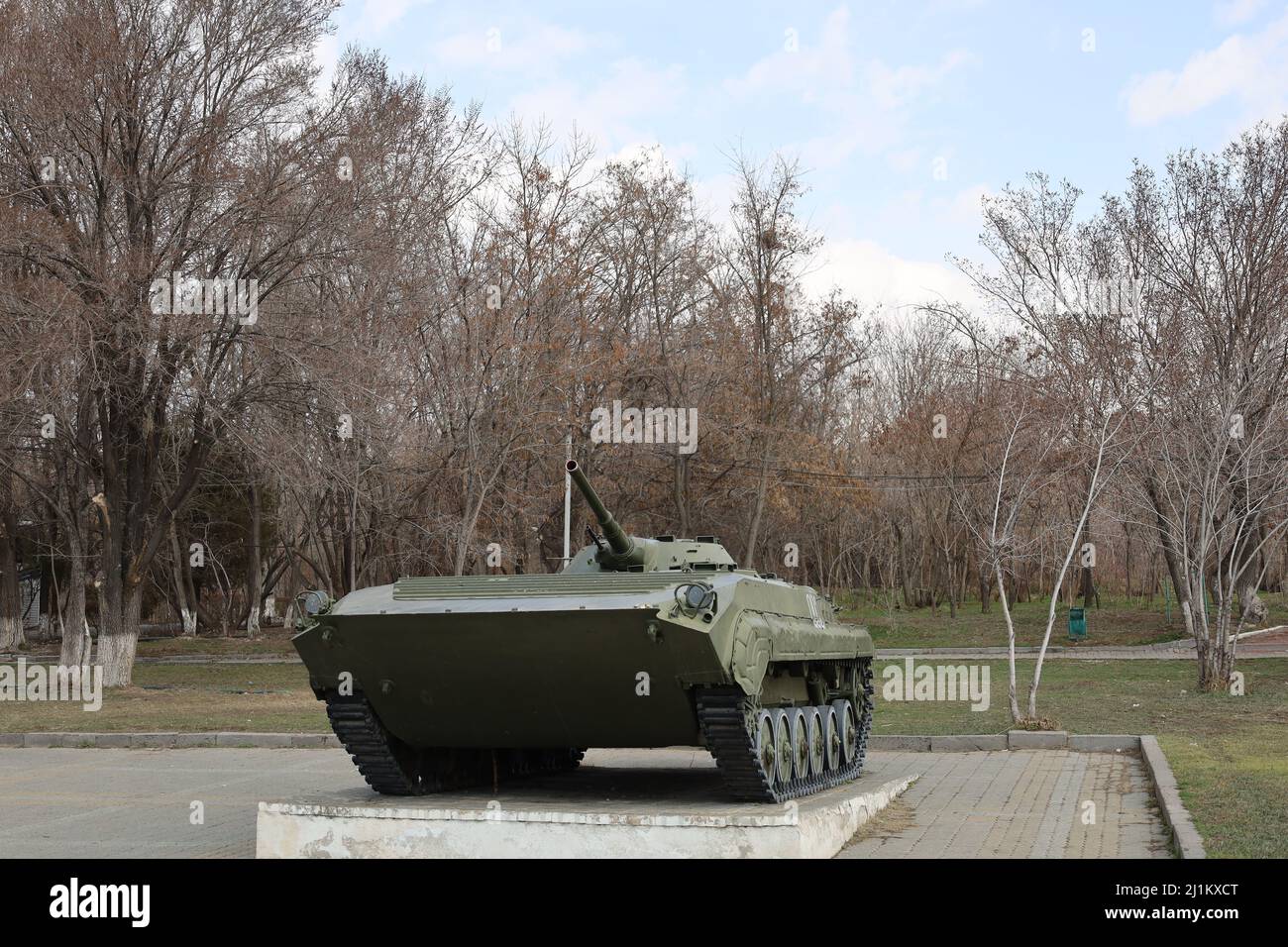 Veicolo da combattimento di fanteria (BMP 1) nel Parco della Vittoria, Yerevan, Armenia Foto Stock