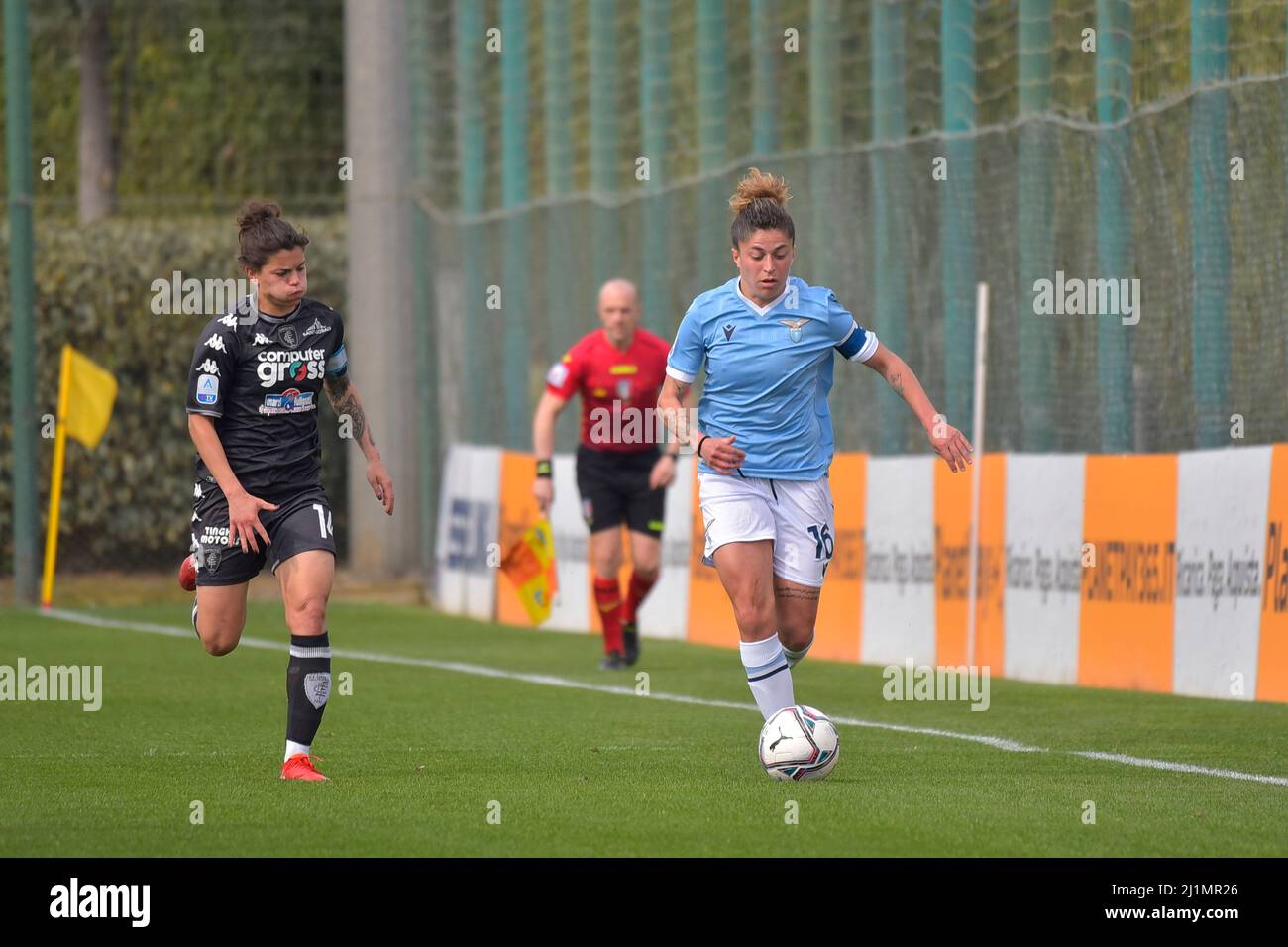 Roma, Italia. 26th Mar 2022. 16 lw durante il Campionato Italiano di Calcio a Women 2021/2022 day 18 match tra S.S. Lazio Women vs Empoli F.C. Signore allo stadio Mirko Fersini il 26 marzo 2022, a Formello (Roma), Italia (Credit Image: © Roberto Bettacchi/Pacific Press via ZUMA Press Wire) Foto Stock