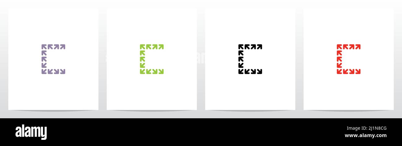 Frecce che formano la lettera Logo Design C Illustrazione Vettoriale