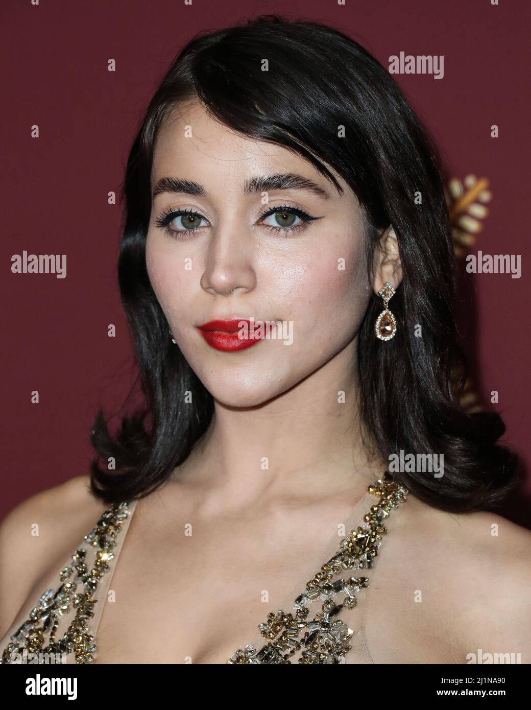 Bel Air, Stati Uniti. 27th Mar 2022. BEL AIR, LOS ANGELES, CALIFORNIA, USA - MARZO 26: L'attrice americana Caylee Cowan arriva al Darren Dzienciol e Richie Akiva Oscar Party 2022 tenuto presso una residenza privata il 26 Marzo 2022 a Bel Air, Los Angeles, California, Stati Uniti. (Foto di Xavier Collin/Image Press Agency) Credit: Image Press Agency/Alamy Live News Foto Stock