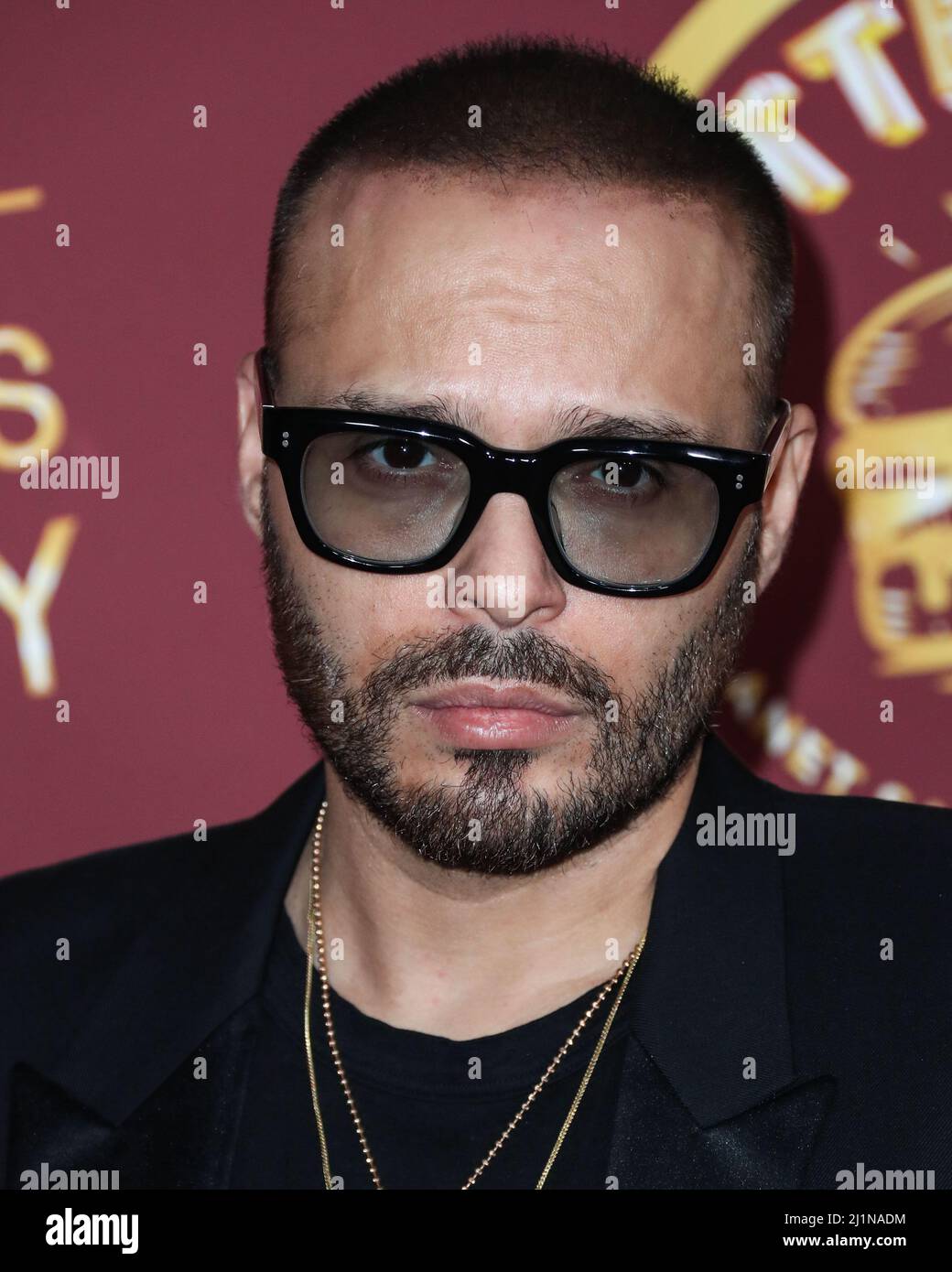BEL AIR, LOS ANGELES, CALIFORNIA, USA - MARZO 26: Richie Akiva arriva al Darren Dzienciol e Richie Akiva Oscar Party 2022 tenuto in una residenza privata il 26 Marzo 2022 a Bel Air, Los Angeles, California, Stati Uniti. (Foto di Xavier Collin/Image Press Agency) Foto Stock