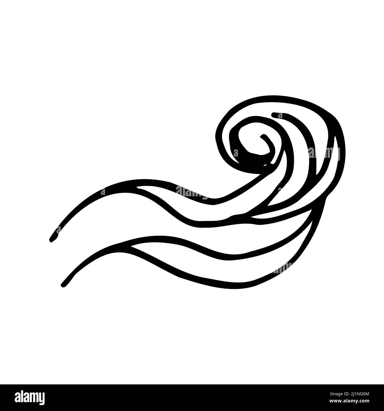 Oceano, onde del mare illustrazione vettoriale piatta linee semplici, icone, simbolo Illustrazione Vettoriale