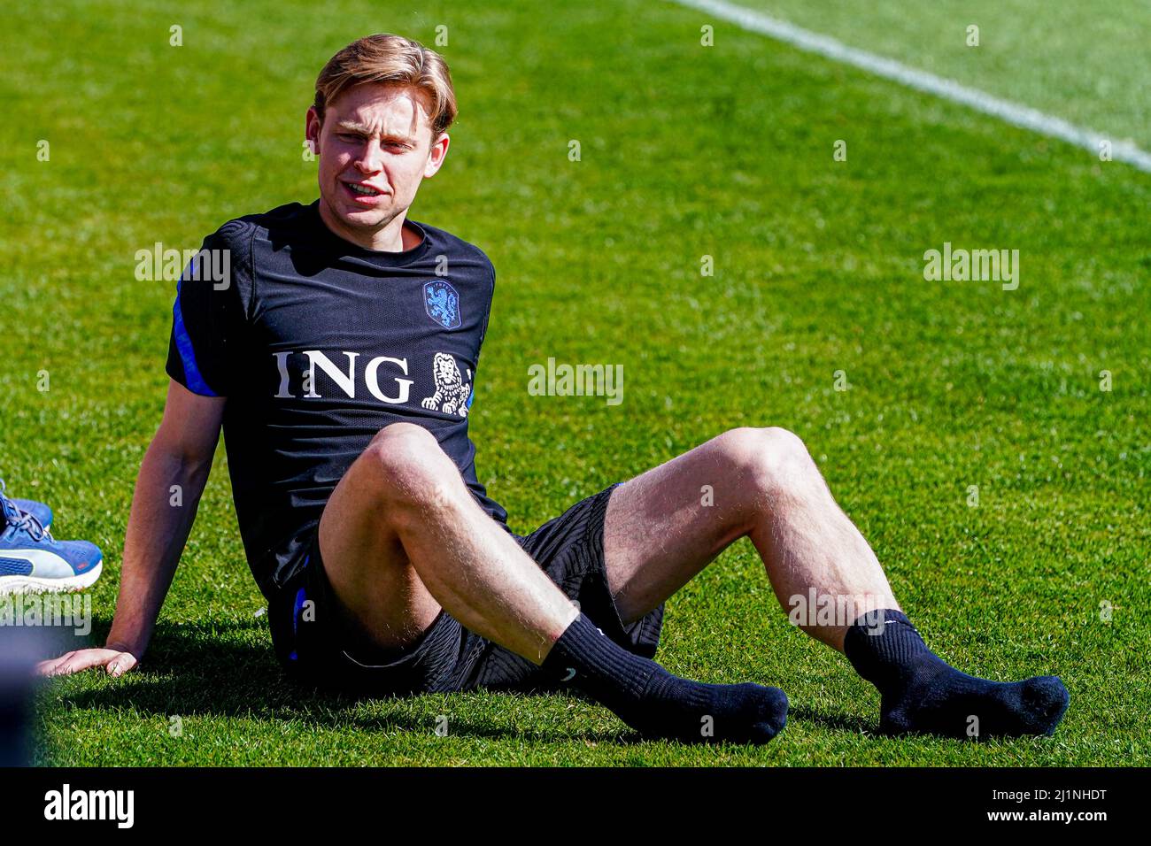 ZEIST, PAESI BASSI - MARZO 27: Frenkie de Jong dei Paesi Bassi durante la formazione Nederlands elftal al KNVB Campus il 27 Marzo 2022 a Zeist, Paesi Bassi (Foto di Joris Verwijst/Orange Pictures) Foto Stock