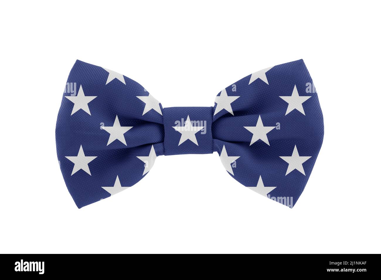 Cravatta blu americano con stelle isolate su sfondo bianco con tracciato di taglio Foto Stock