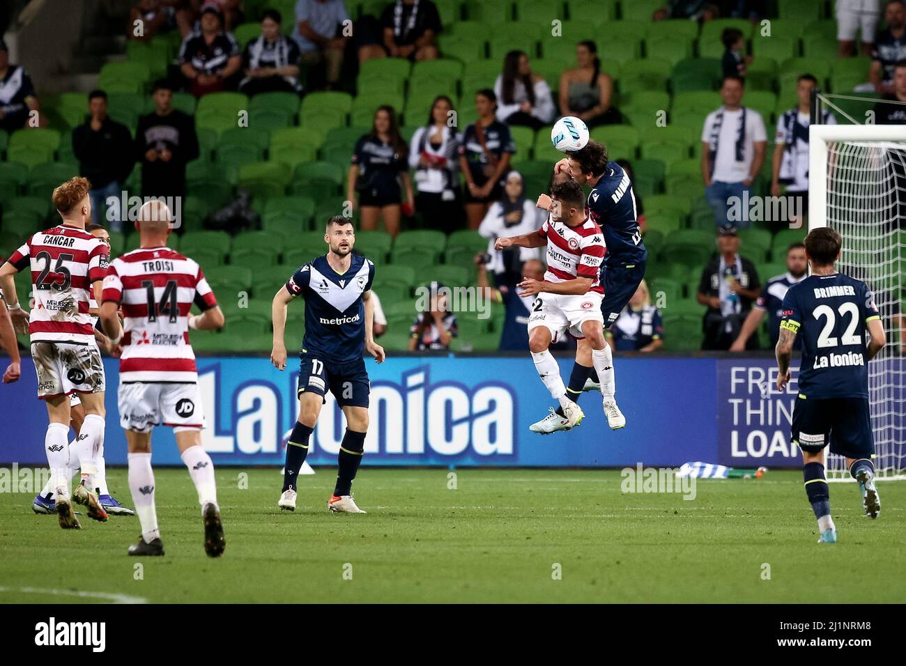 Melbourne, Australia, 27 marzo 2022. Rai of Melbourne Victory durante la partita di calcio A-League tra Melbourne Victory e Western Sydney Wanderers FC all'AAMI Park il 27 marzo 2022 a Melbourne, Australia. Credit: Dave Hewison/Speed Media/Alamy Live News Foto Stock