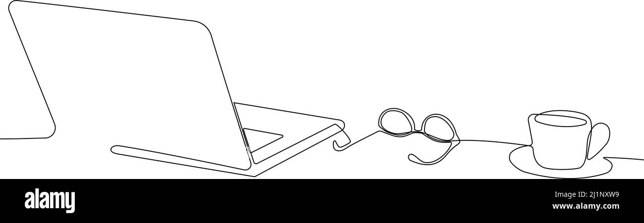 desktop con dispositivi moderni e cancelleria da ufficio Illustrazione Vettoriale