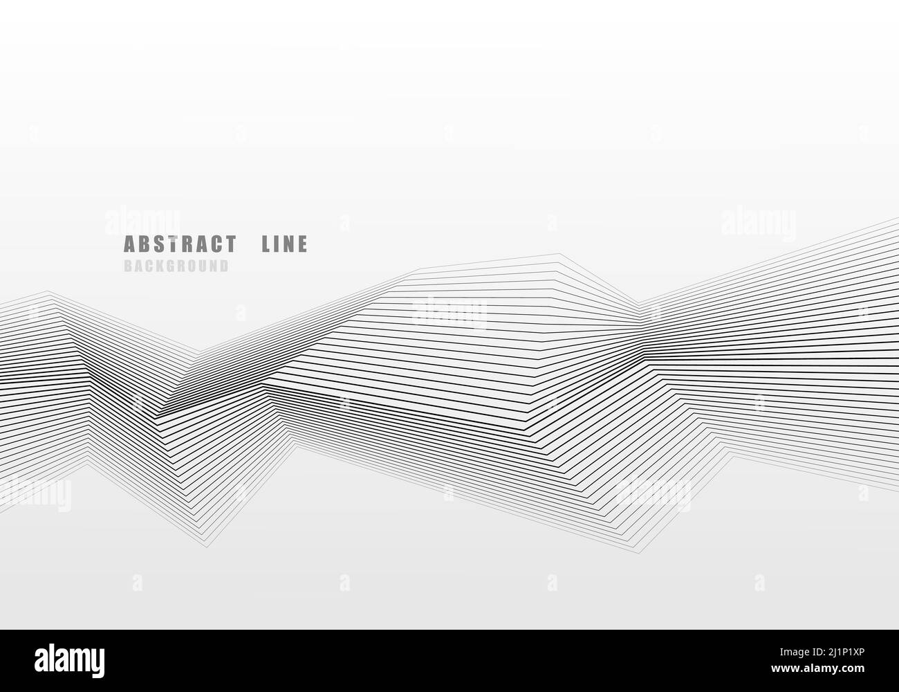 Astratto TECH linee disegno decorativo su sfondo bianco. Semplice sovrapposizione di design, strato di oggetti isolato ben organizzato. Illustrazione Vettoriale