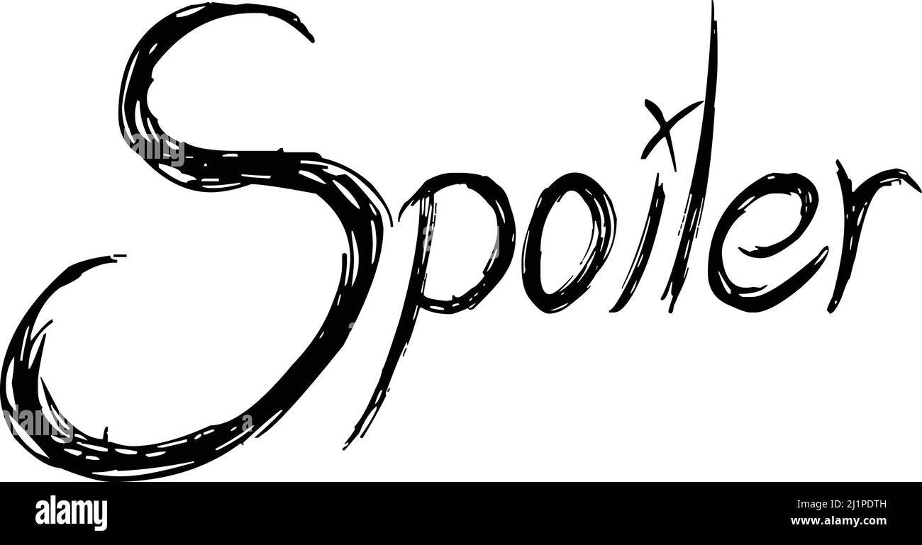 Illustrazione del simbolo di testo dello spoiler sullo sfondo Illustrazione Vettoriale