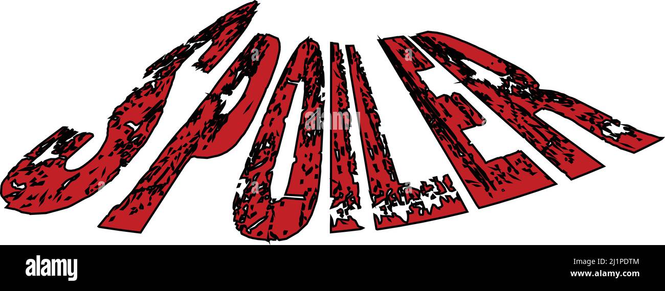 Illustrazione del simbolo di testo dello spoiler sullo sfondo Illustrazione Vettoriale