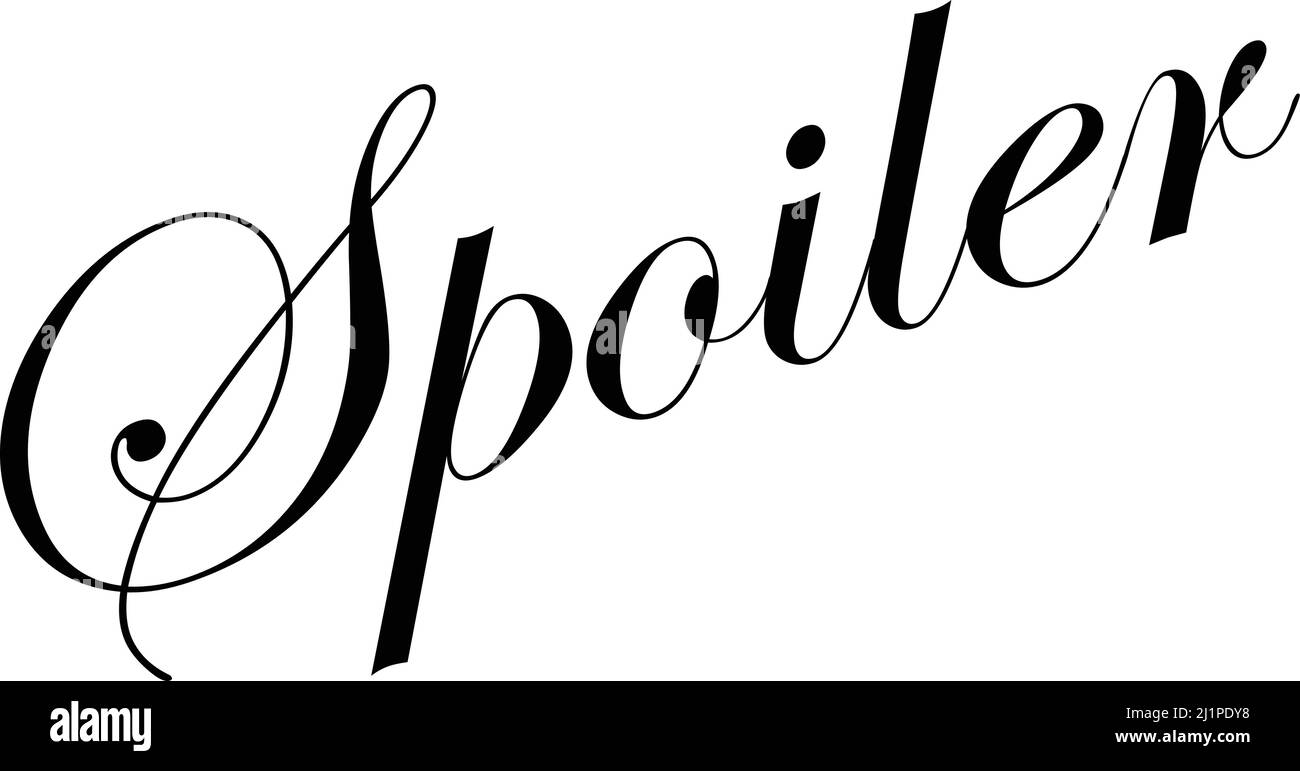 Illustrazione del simbolo di testo dello spoiler sullo sfondo Illustrazione Vettoriale
