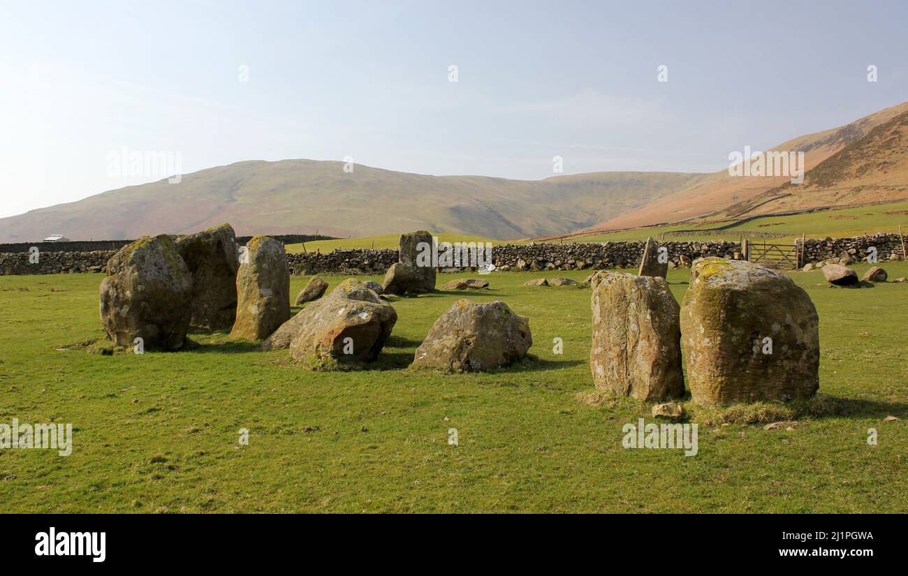 SwInside Stone Circle, Lake District Foto Stock