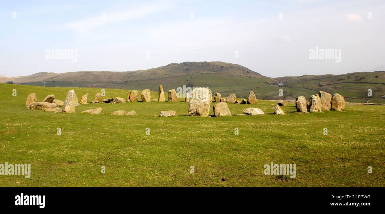 SwInside Stone Circle, Lake District Foto Stock