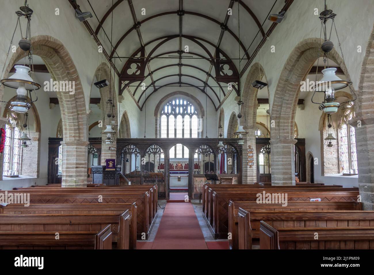 Inghilterra, Devon, Sherford Church, interno Foto Stock