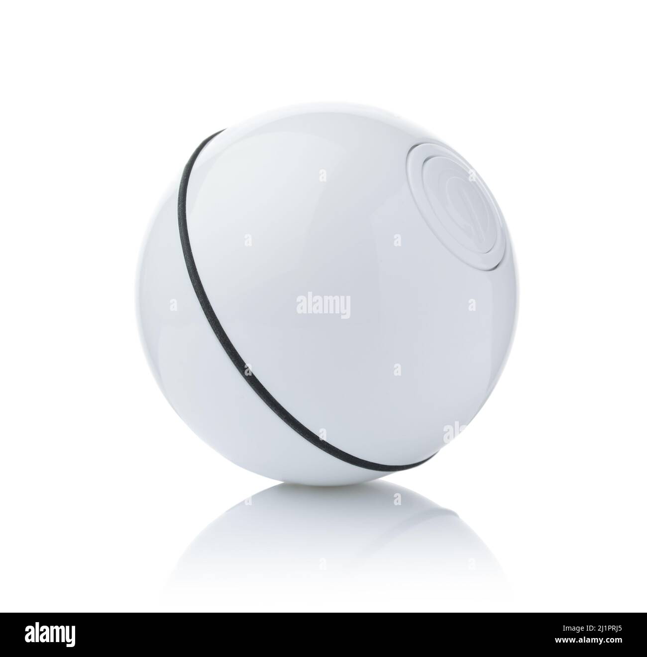 Sfera elettrica in plastica bianca isolata su bianco. Foto Stock