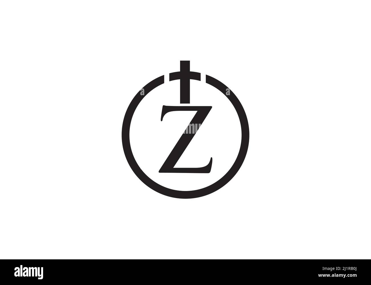 Il logo del cerchio della Chiesa e il vettore di disegno del simbolo con la lettera e gli alfabeti Illustrazione Vettoriale