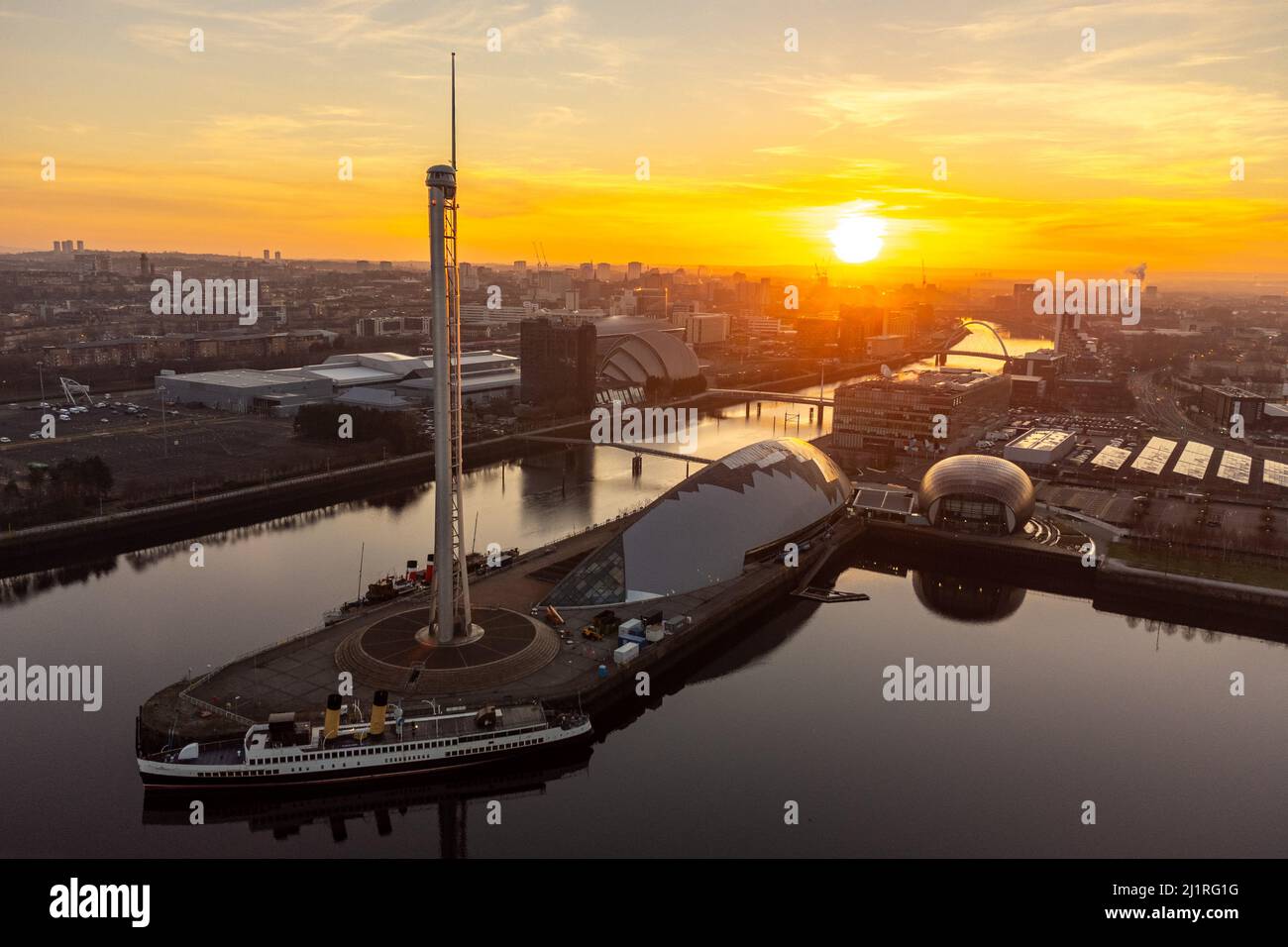 Sunrise, Glasgow, Scozia, Regno Unito Foto Stock