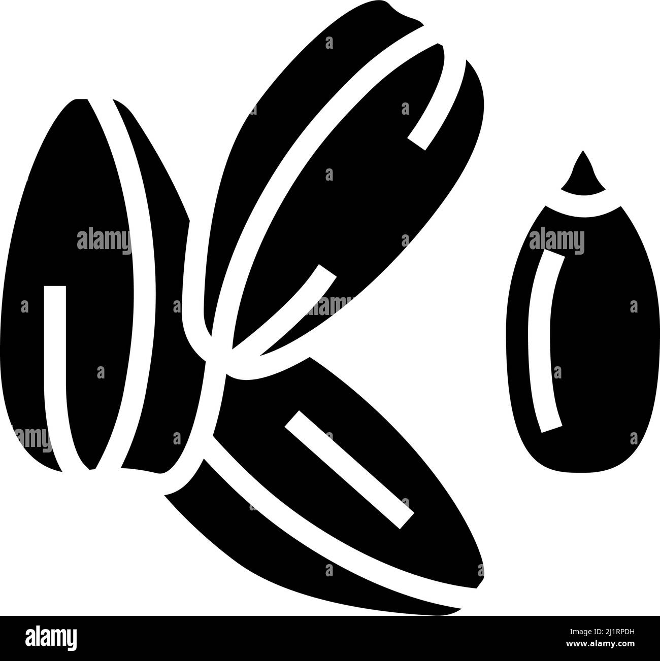 illustrazione vettoriale dell'icona del glifo di semi di girasole Illustrazione Vettoriale