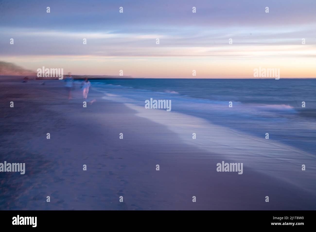 Tramonto, North Coogee Beach, movimento artistico intenzionale fotocamera, paesaggio, spiaggia Foto Stock