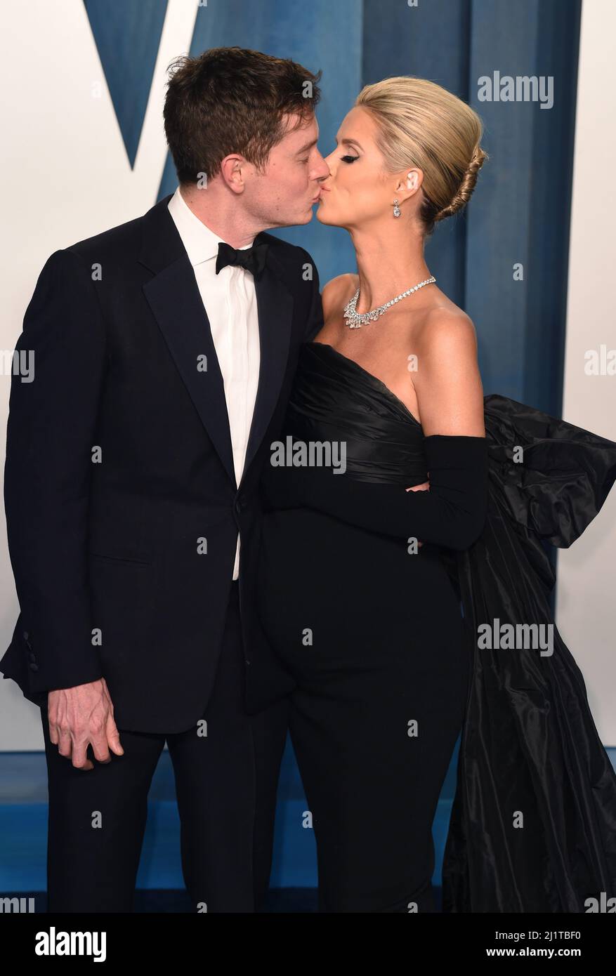 James Rothschild e Nicky Hilton partecipano alla Vanity Fair Oscar Party tenutasi al Wallenis Annenberg Center for the Performing Arts di Beverly Hills, Los Angeles, California, USA. Data foto: Domenica 27 marzo 2022. Foto Stock