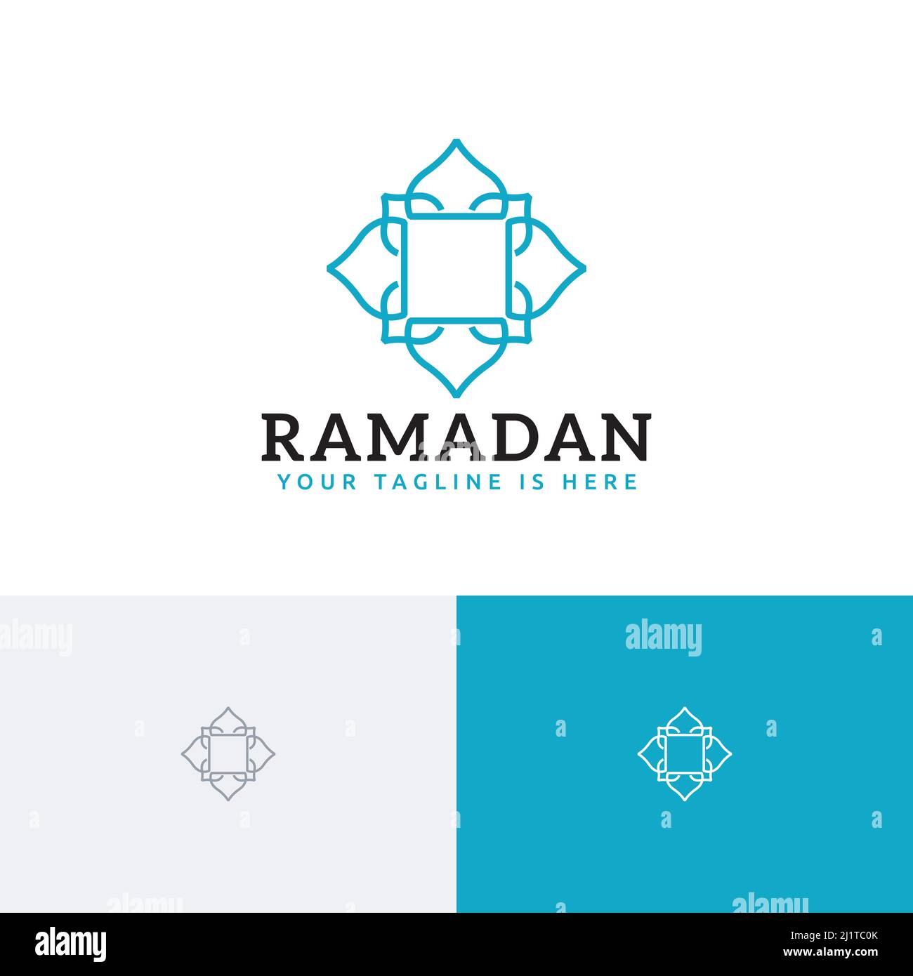 Astratto Mosaico Islamica Cultura Ramadan evento musulmano linea logo Illustrazione Vettoriale