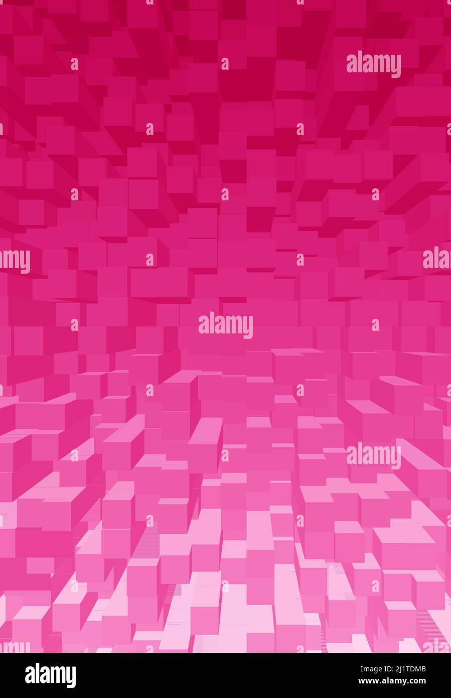Illustrazione di rosa francese 3D cubi per sfondo astratto Foto Stock