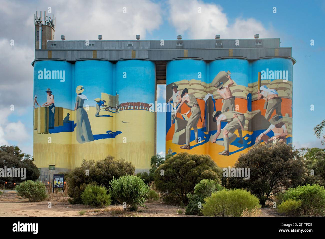 Sacchi di plastica Silo Art, Owen, South Australia, Australia Foto Stock