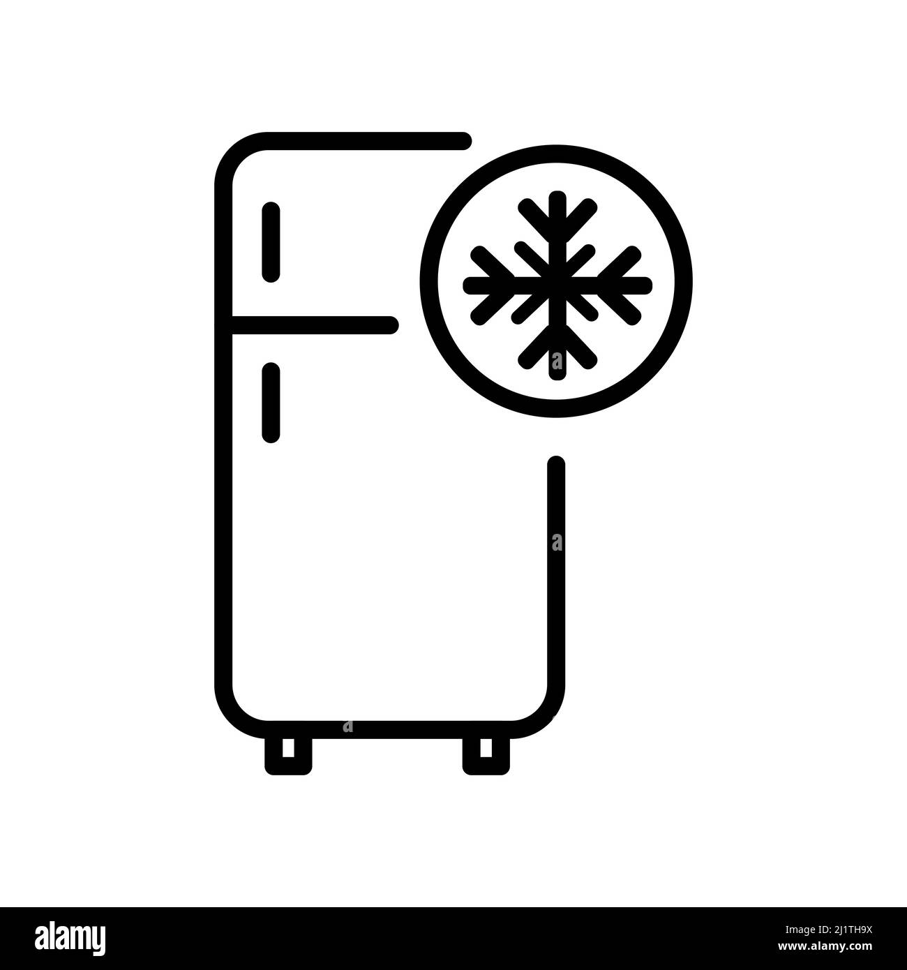Icona frigorifero, logo isolato su sfondo bianco Illustrazione Vettoriale