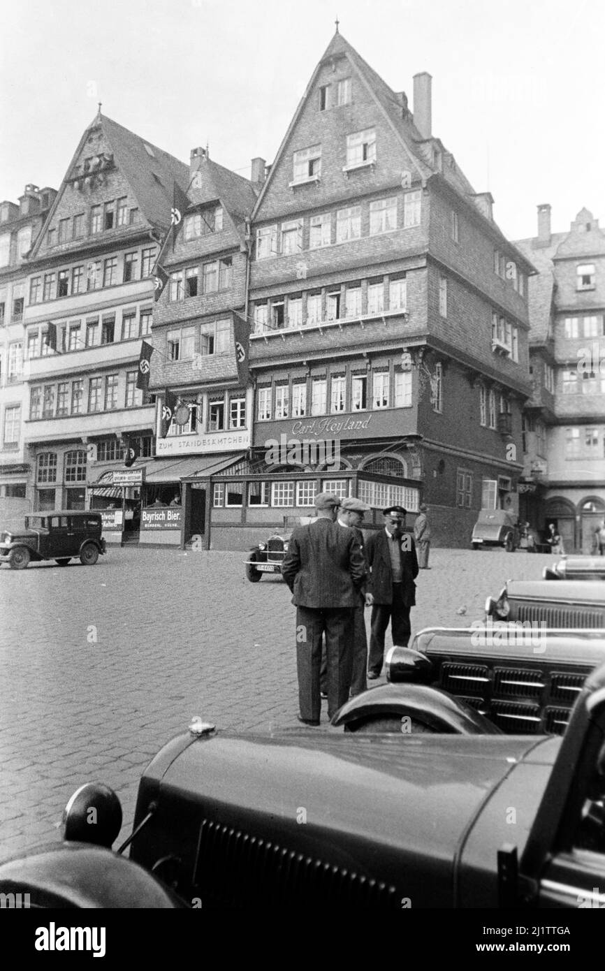Altstadt von Frankfurt am Main, späte 1930er Jahre. Città vecchia di Francoforte sul meno, fine 1930s. Foto Stock
