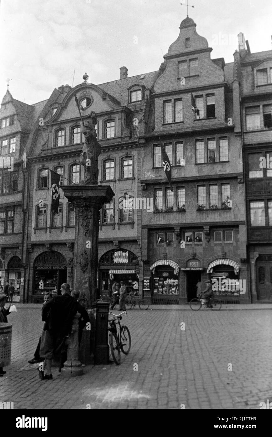 Altstadt von Frankfurt am Main, späte 1930er Jahre. Città vecchia di Francoforte sul meno, fine 1930s. Foto Stock