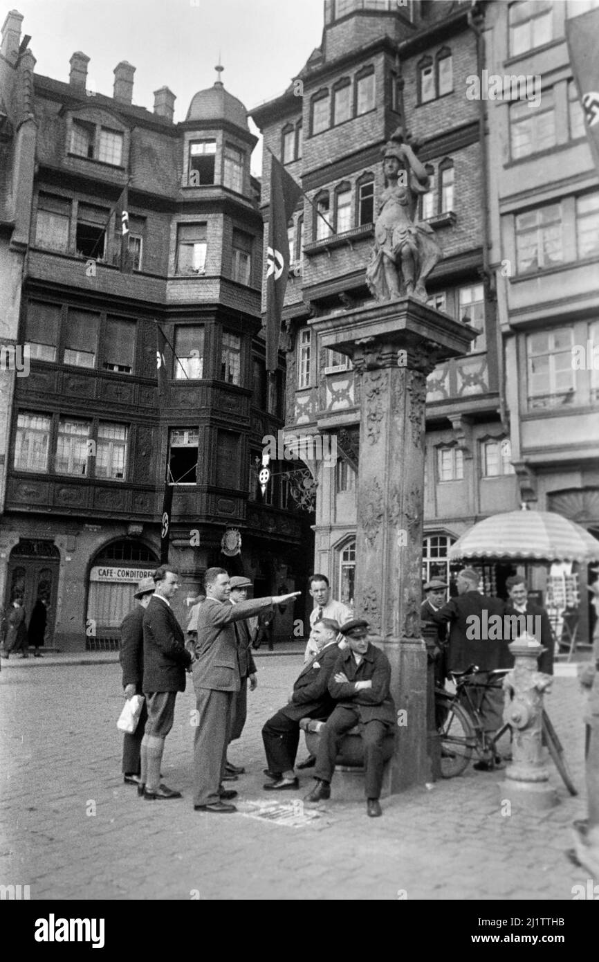 Altstadt von Frankfurt am Main, späte 1930er Jahre. Città vecchia di Francoforte sul meno, fine 1930s. Foto Stock