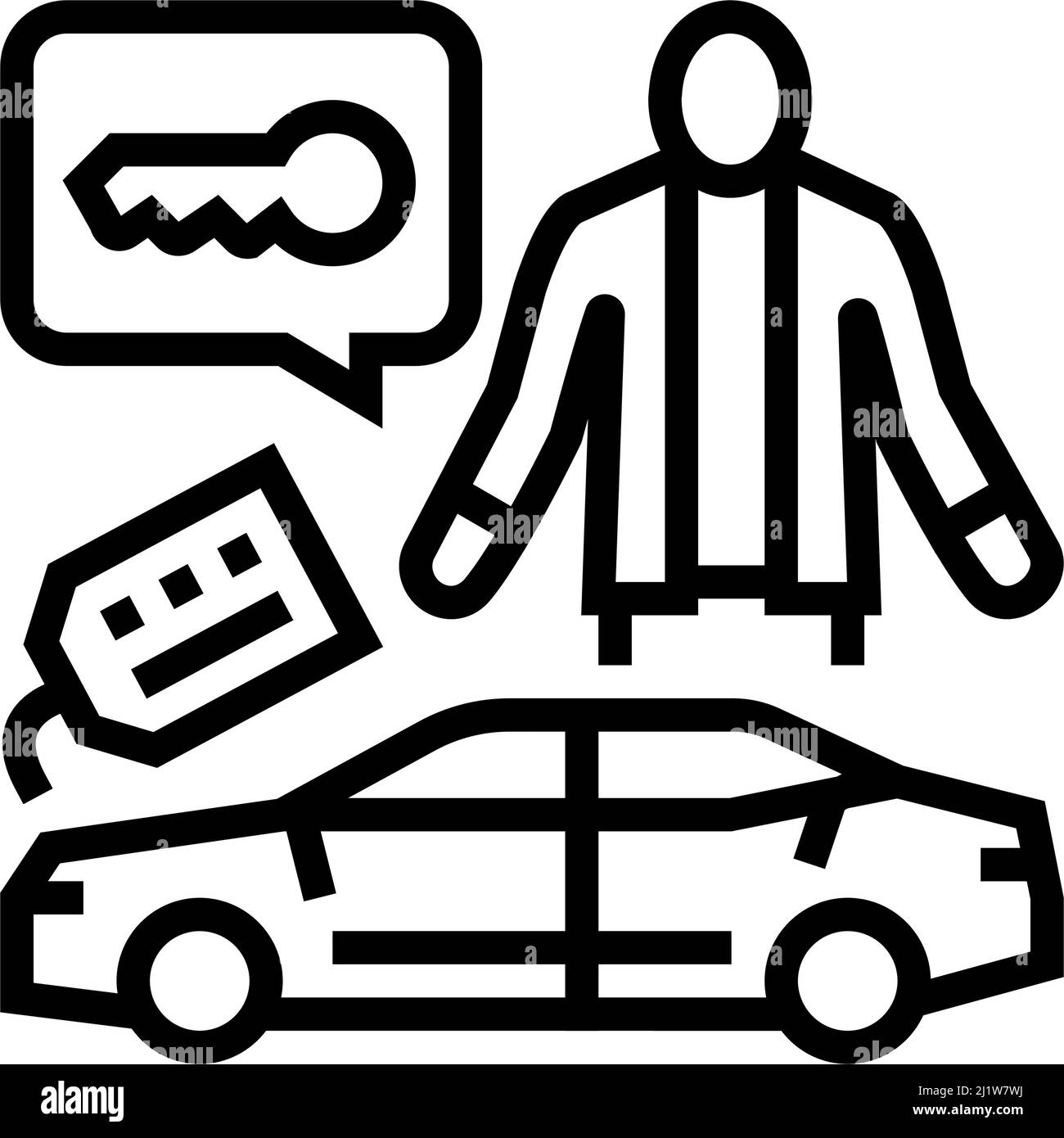 illustrazione vettoriale dell'icona della linea specializzata dei dettagli dell'auto Illustrazione Vettoriale