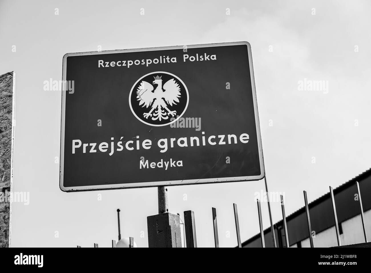 Guerra in Ucraina, ucraini a Medyka, Polonia Foto Stock