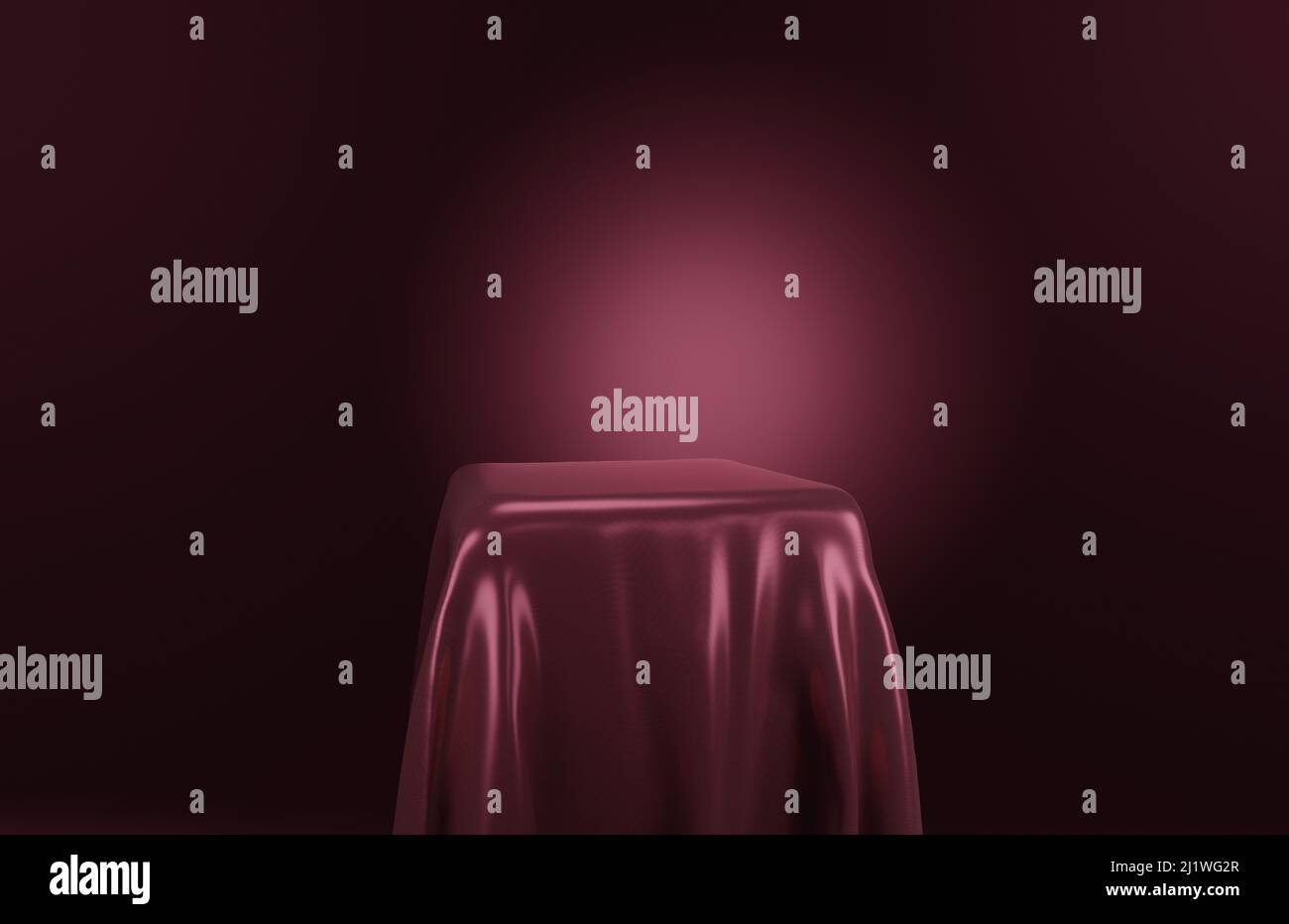 Tessuto vuoto o vuoto o tessuto Stage podium sfondo scuro Rosso marrone colori Display sfondo per Graphic Design 3D Illustrazione Foto Stock