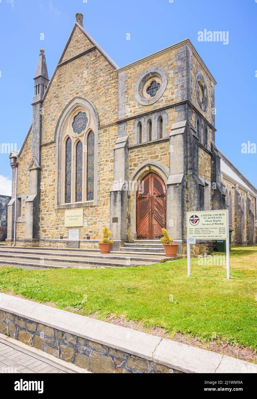 Scots Uniting Church un edificio in stile gotico accademico vittoriano a York St, Albany, Australia Occidentale, Australia Foto Stock