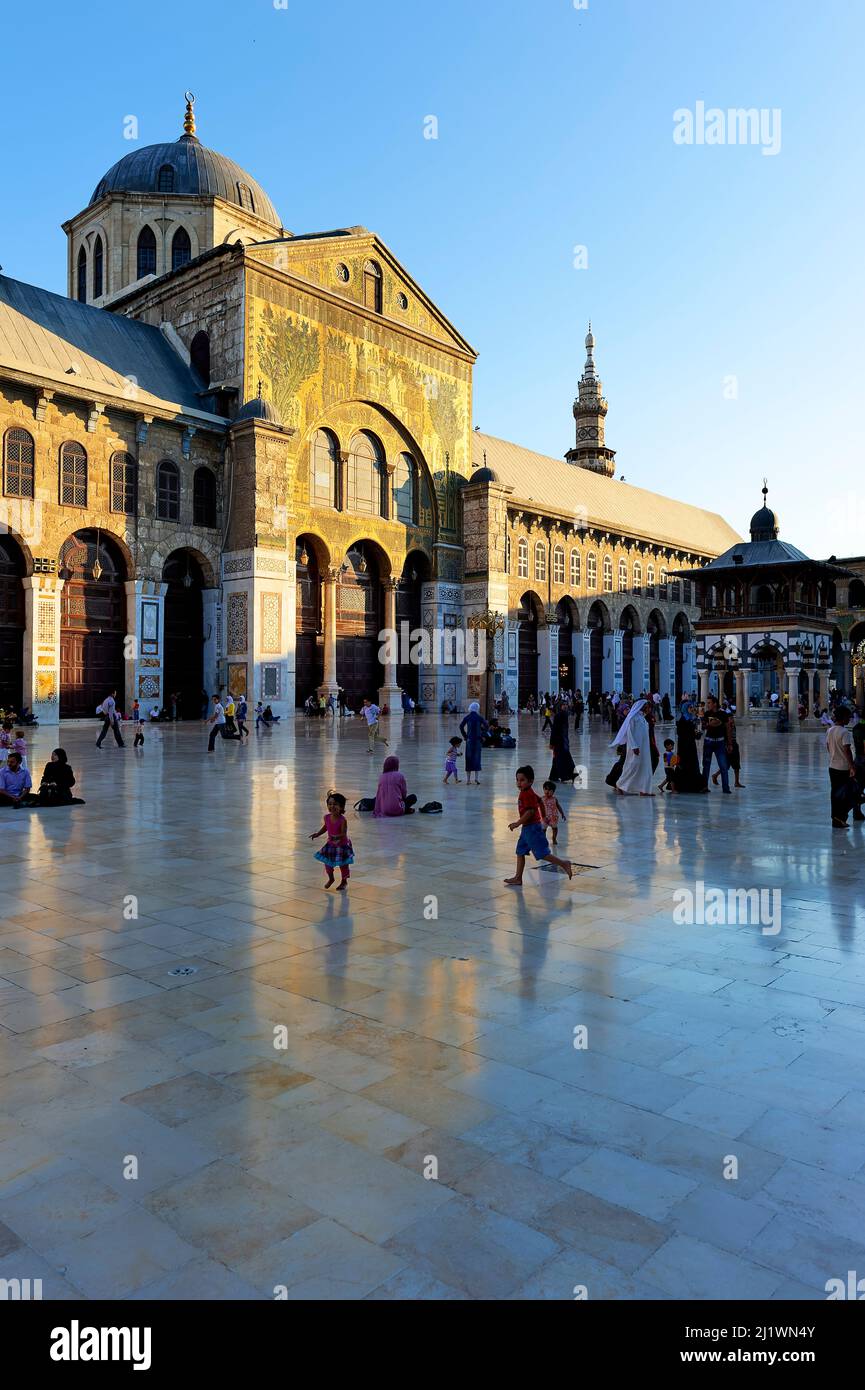 Siria. Damasco. La Moschea di Umayyyad (Grande Moschea di Damasco) Foto Stock