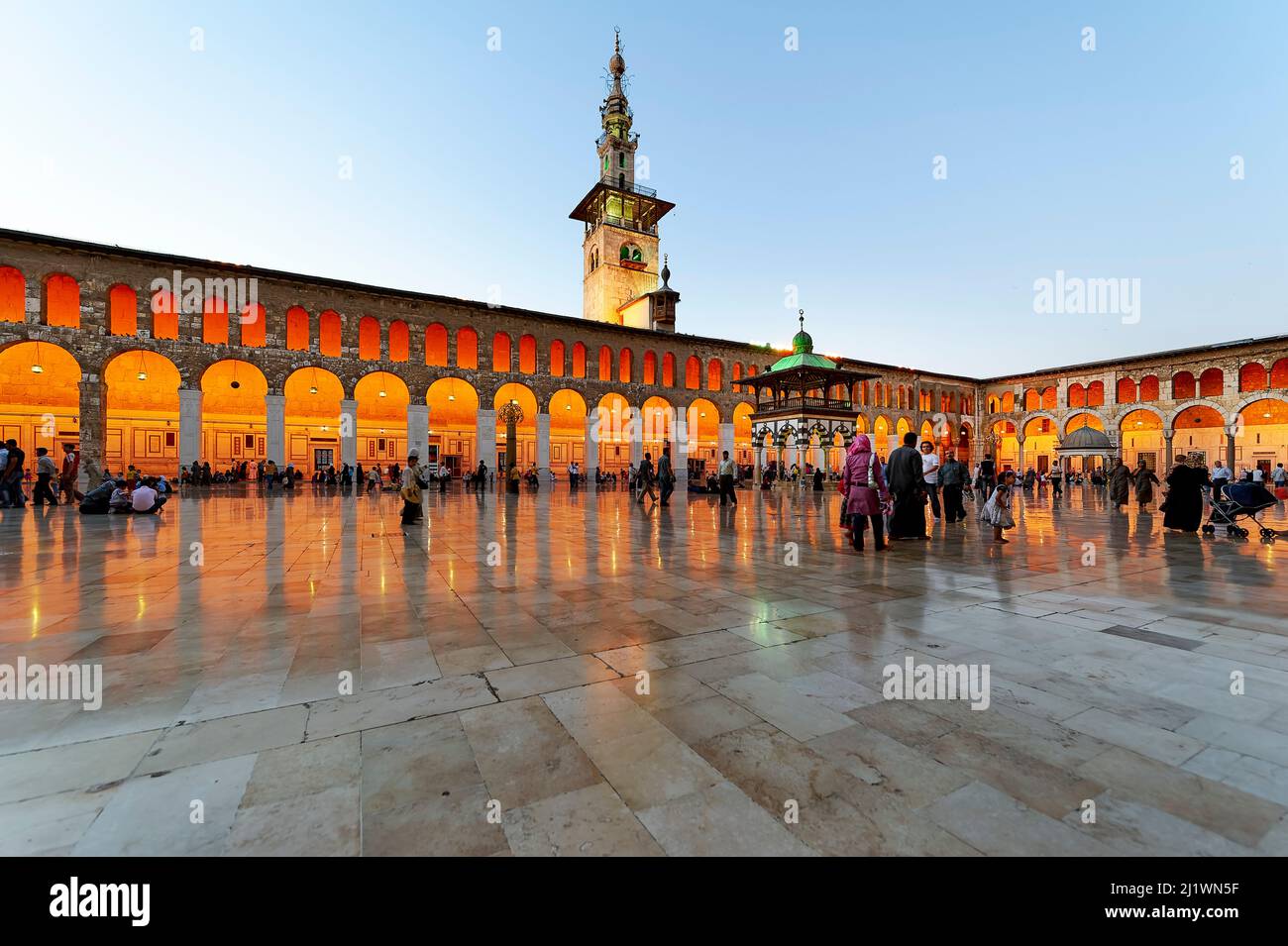 Siria. Damasco. La Moschea di Umayyyad (Grande Moschea di Damasco) Foto Stock