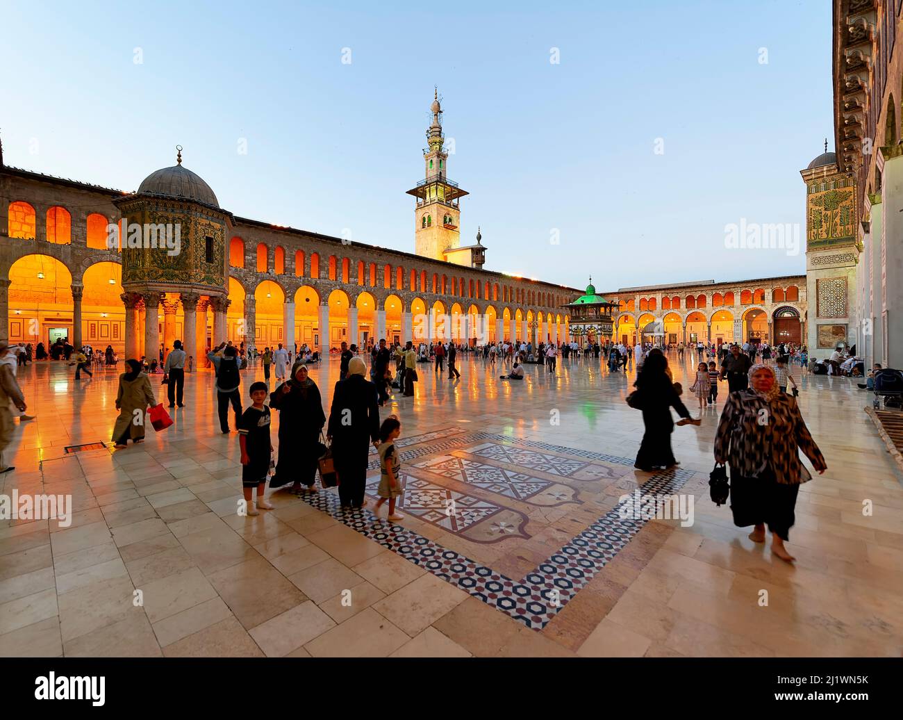 Siria. Damasco. La Moschea di Umayyyad (Grande Moschea di Damasco) Foto Stock