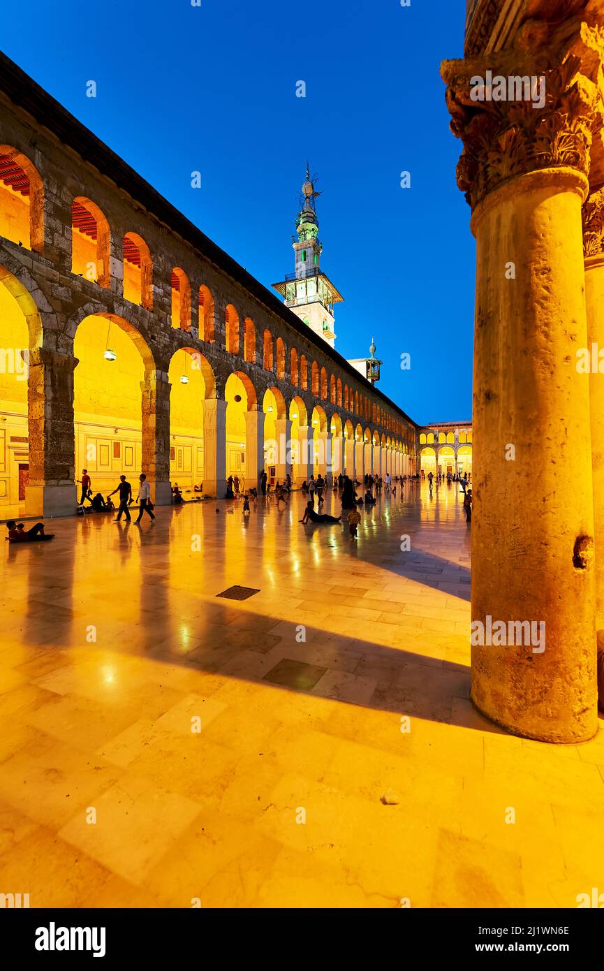 Siria. Damasco. La Moschea di Umayyyad (Grande Moschea di Damasco) Foto Stock