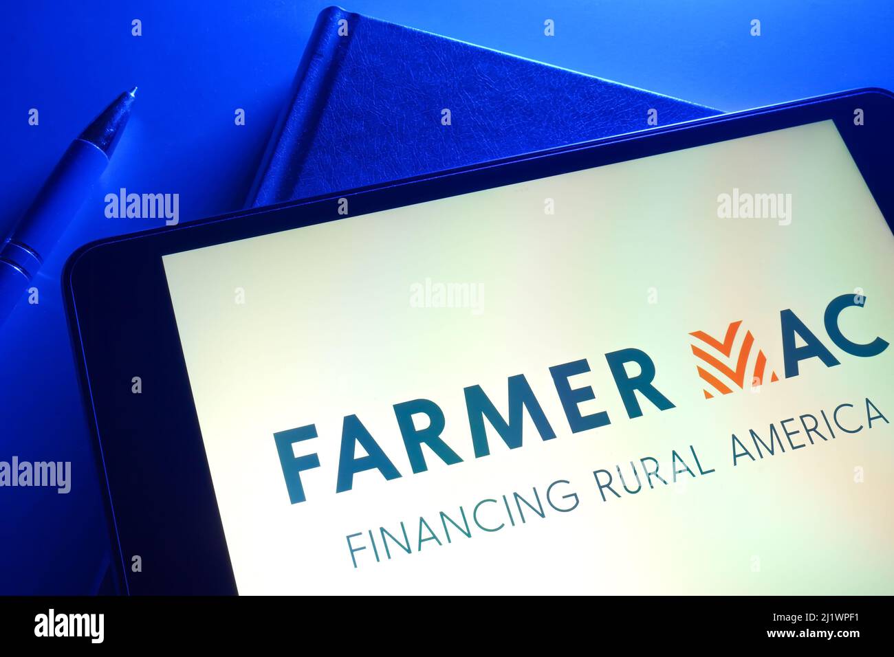 KIEV, UCRAINA - 13 marzo 2022. Logo Farmer Mac Federal Agricultural Mortgage Corporation. Foto Stock