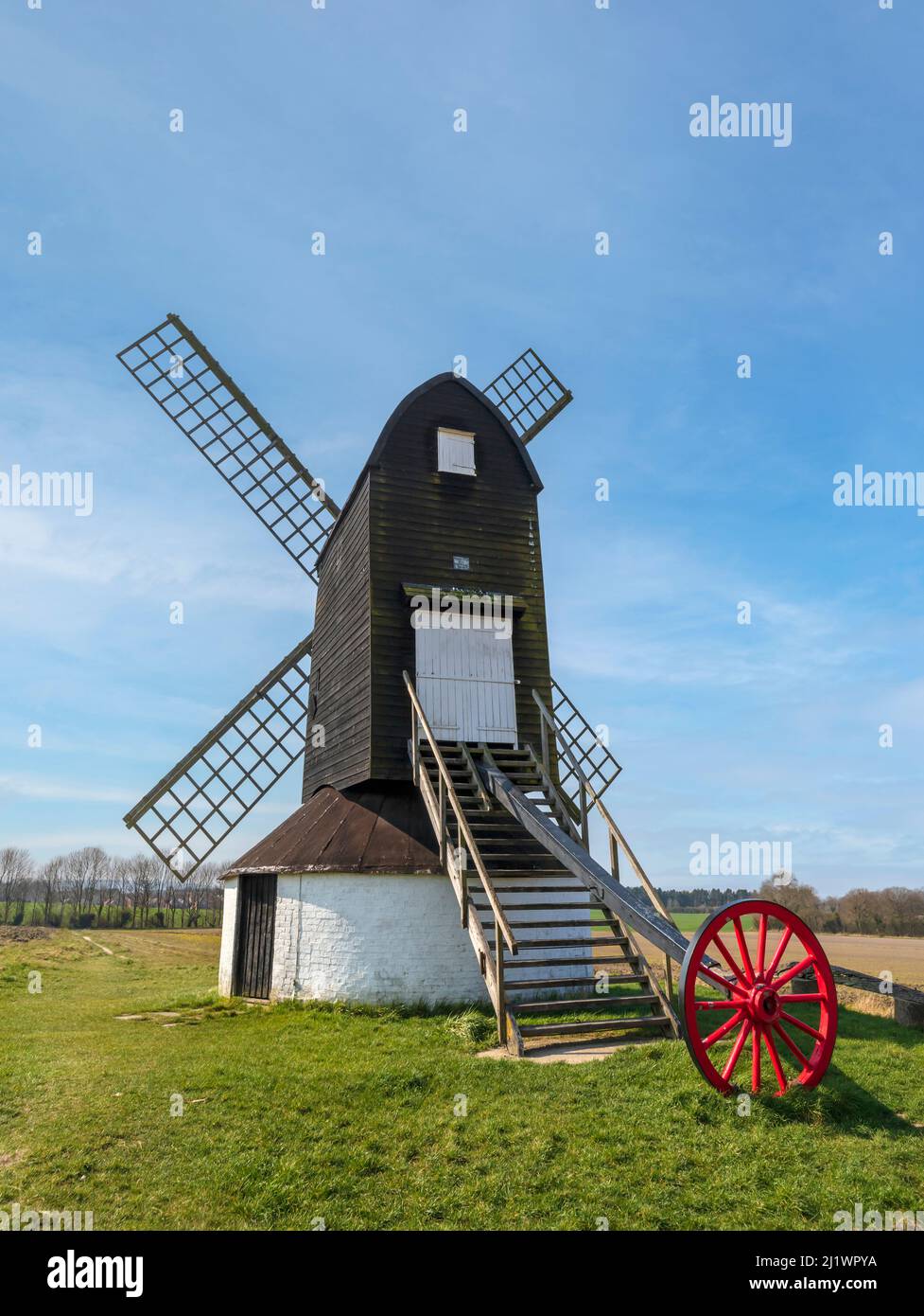 Pitstone Windmill, Ivinghoe, Pitstone, The Chilterns, Buckinghamshire, Inghilterra, Regno Unito. Foto Stock