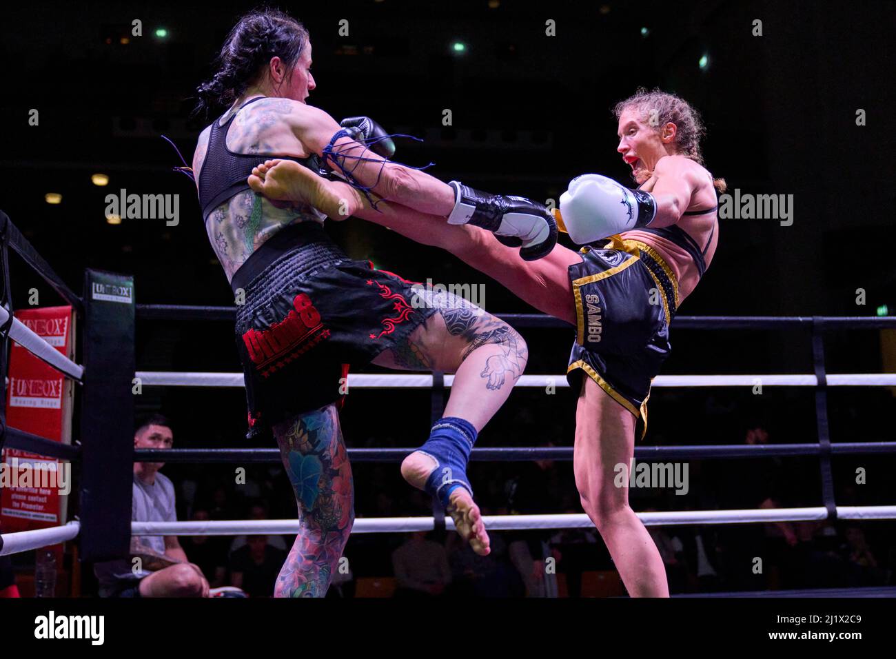 Muay Thai Kickboxing Foto Stock