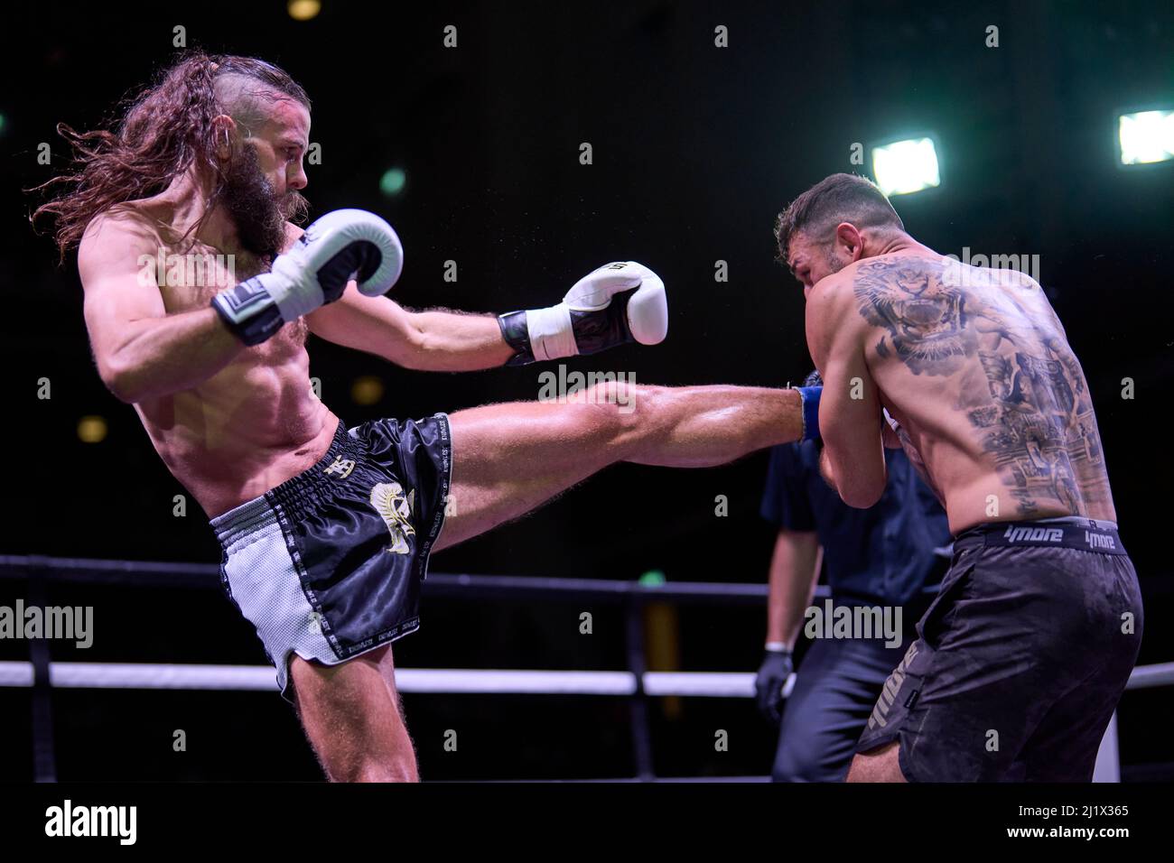 Muay Thai Kickboxing Foto Stock